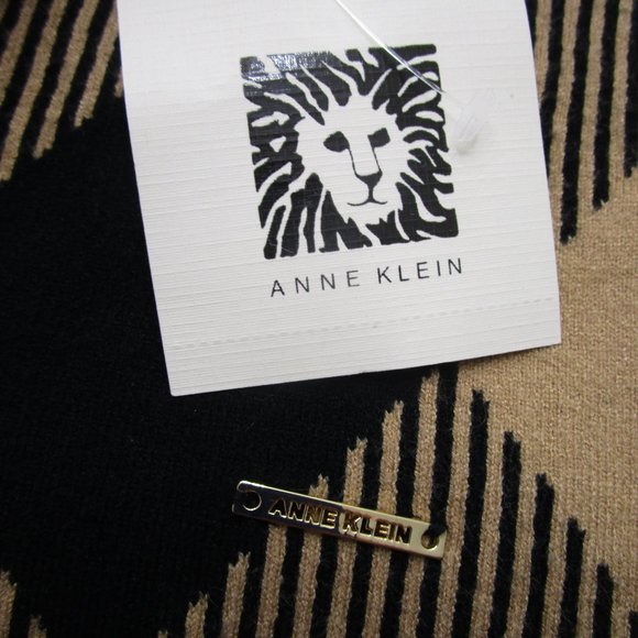 NWT Hooded Wrap Cardigan Sweater Diamond Plaid Check Camel Black - Picture 8 of 11